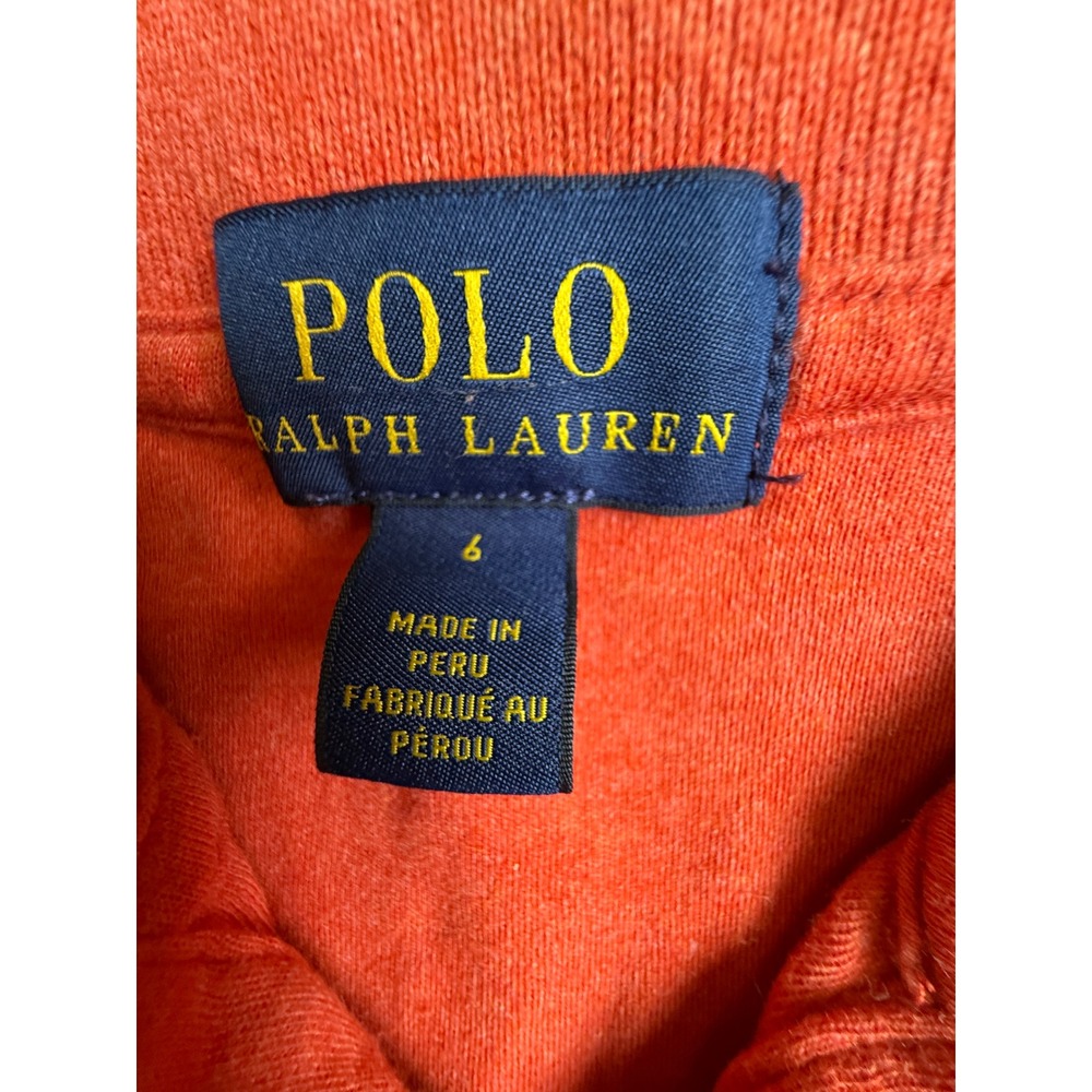 Polo Ralph Lauren Kids Orange Short Sleeve Cotton Polo Shirt Size 4 - Picture 3 of 8